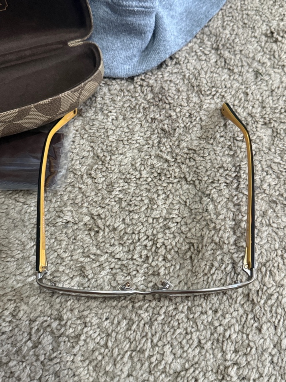 Coach Women's Rectangular Eyeglasses in Brown and Yellow - Picture 7 of 9